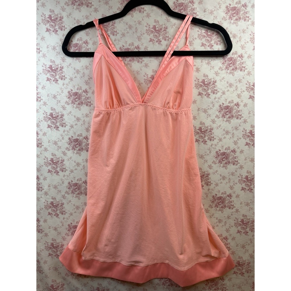 Victoria’s Secret Large Coral Pink Babydoll Nightgown Strappy Sleepwear